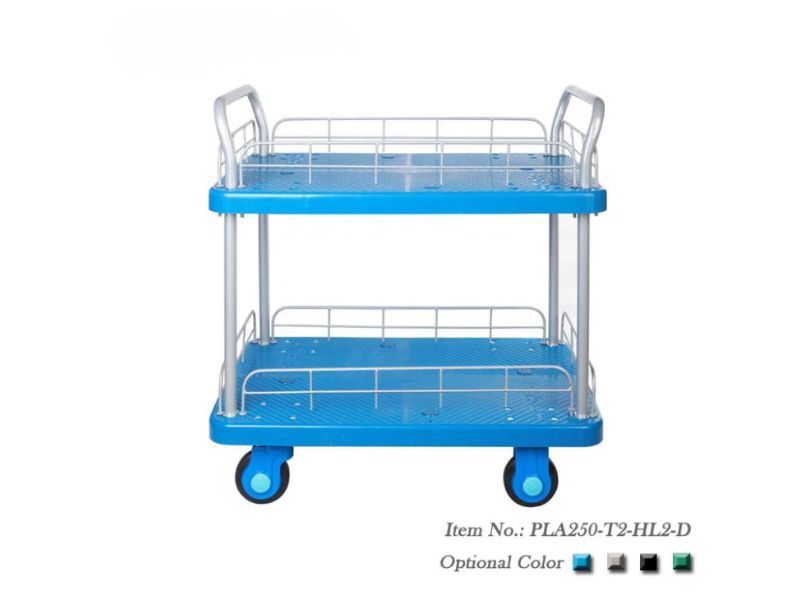 Xe Đẩy Hàng 4 Bánh 2 Tầng 250kg Có Lan Can PLA250-T2-HL2-D 1 xe-day-hang-4-banh-2-tang-250kg-co-lan-can-pla250-t2-hl2-d-2