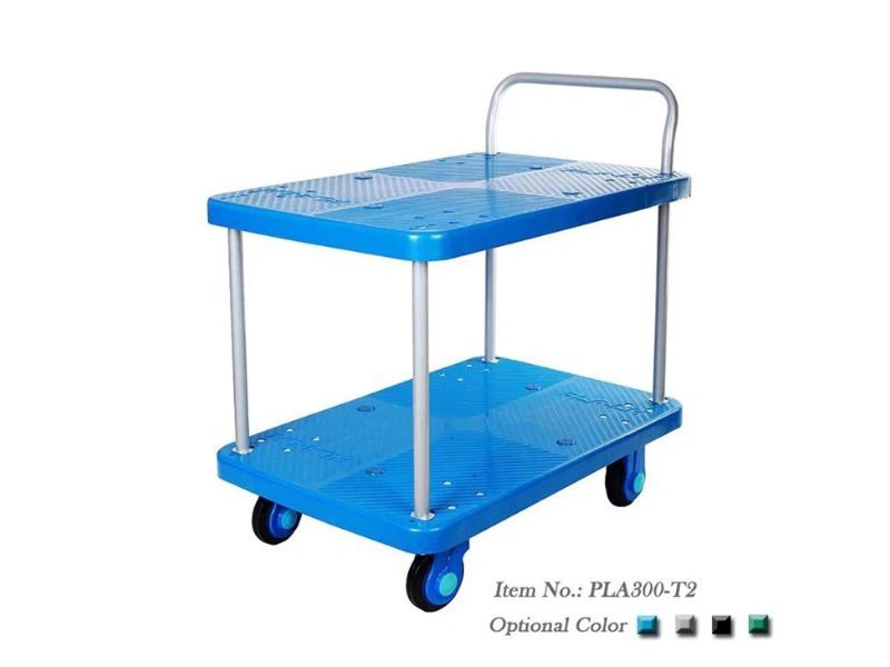 Xe Đẩy Hàng 4 Bánh 2 Tầng 300kg PLA300-T2 1 xe-day-hang-4-banh-2-tang-300kg-pla300-t2-1