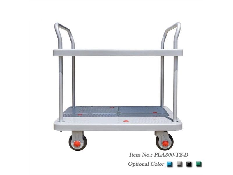 Xe Đẩy Hàng 4 Bánh 2 Tầng 300kg PLA300-T2-D 2 xe-day-hang-4-banh-2-tang-300kg-pla300-t2-d-2