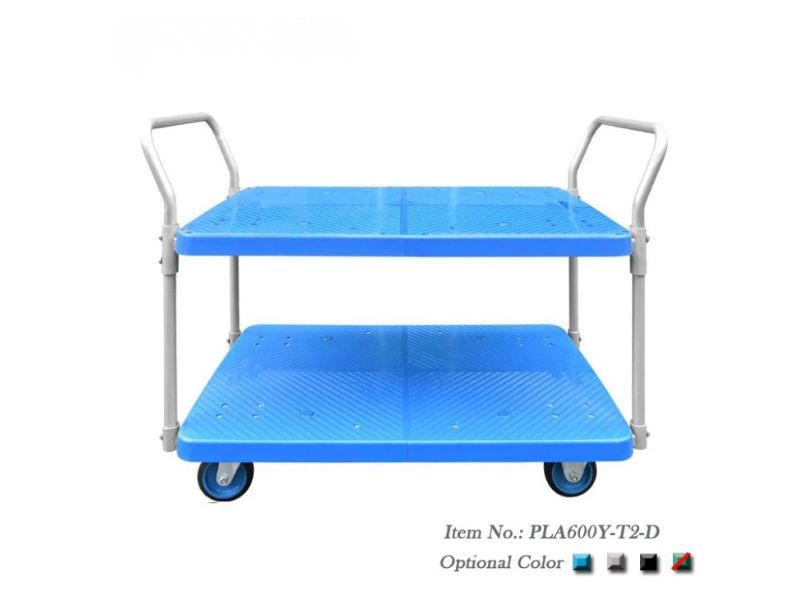Xe Đẩy Hàng 4 Bánh 2 Tầng 600kg PLA600Y-T2-D 2 xe-day-hang-4-banh-2-tang-600kg-pla600y-t2-d-2