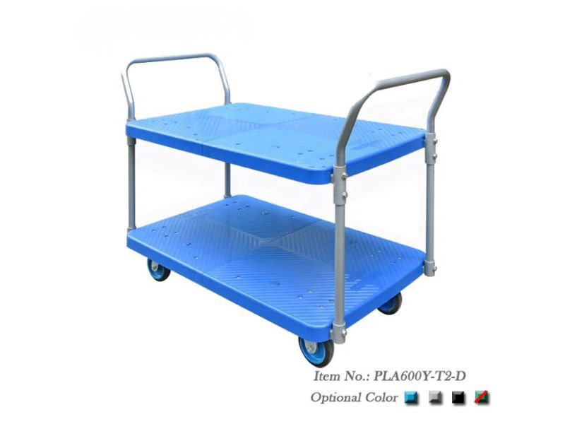 Xe Đẩy Hàng 4 Bánh 2 Tầng 600kg PLA600Y-T2-D 3 xe-day-hang-4-banh-2-tang-600kg-pla600y-t2-d-3