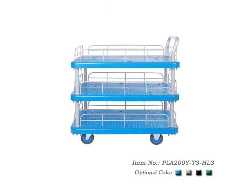 Xe Đẩy Hàng 4 Bánh 3 Tầng 200kg Có Lan Can PLA200Y-T3-HL3 2 xe-day-hang-4-banh-3-tang-200kg-co-lan-can-pla200y-t3-hl3-2