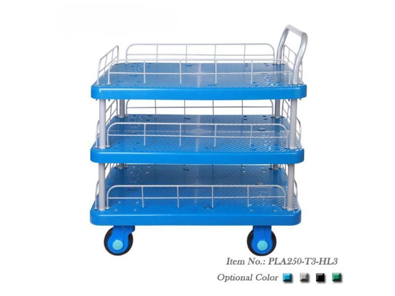 Xe Đẩy Hàng 4 Bánh 3 Tầng 250kg Có Lan Can PLA250-T3-HL3 2 xe-day-hang-4-banh-3-tang-250kg-co-lan-can-pla250-t3-hl3-2