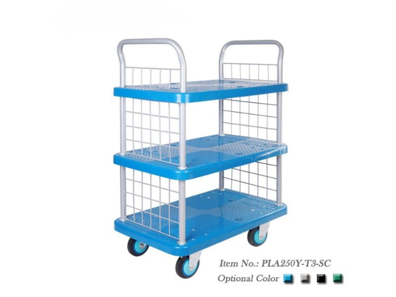 Xe Đẩy Hàng 4 Bánh 3 Tầng 250kg Khung Lưới PLA250Y-T3-SC 1 xe-day-hang-4-banh-3-tang-250kg-khung-luoi-pla250y-t3-sc-1