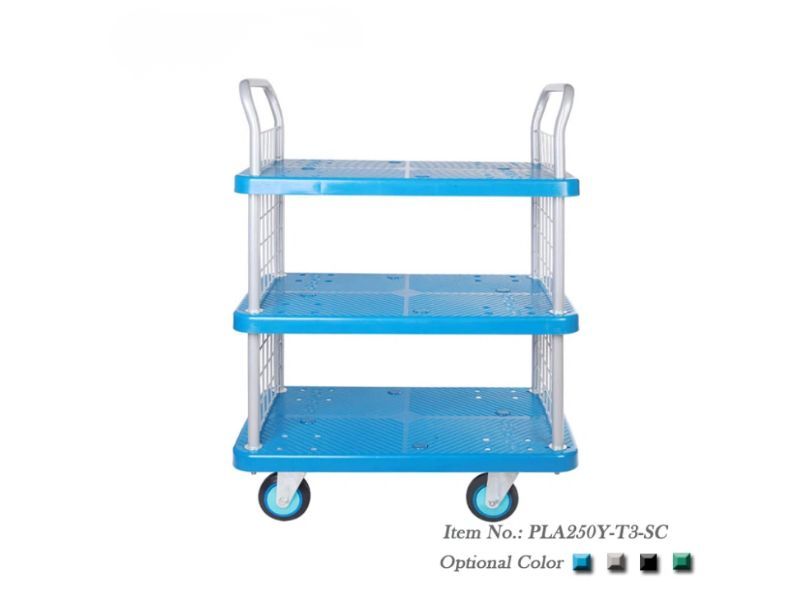 Xe Đẩy Hàng 4 Bánh 3 Tầng 250kg Khung Lưới PLA250Y-T3-SC 2 xe-day-hang-4-banh-3-tang-250kg-khung-luoi-pla250y-t3-sc-2