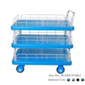 Xe Đẩy Hàng 4 Bánh 3 Tầng 300kg Có Lan Can PLA300-T3-HL3 4 xe-day-hang-4-banh-3-tang-300kg-co-lan-can-pla300-t3-hl3-2