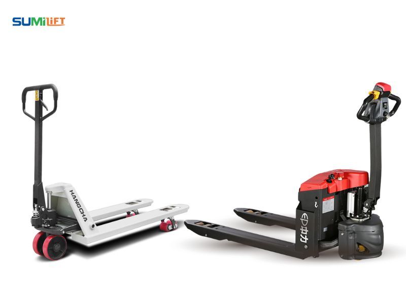 Xe nâng tay tải trọng 1 tấn với dòng xe nâng tay thấp phù hợp với kho hàng nhỏ