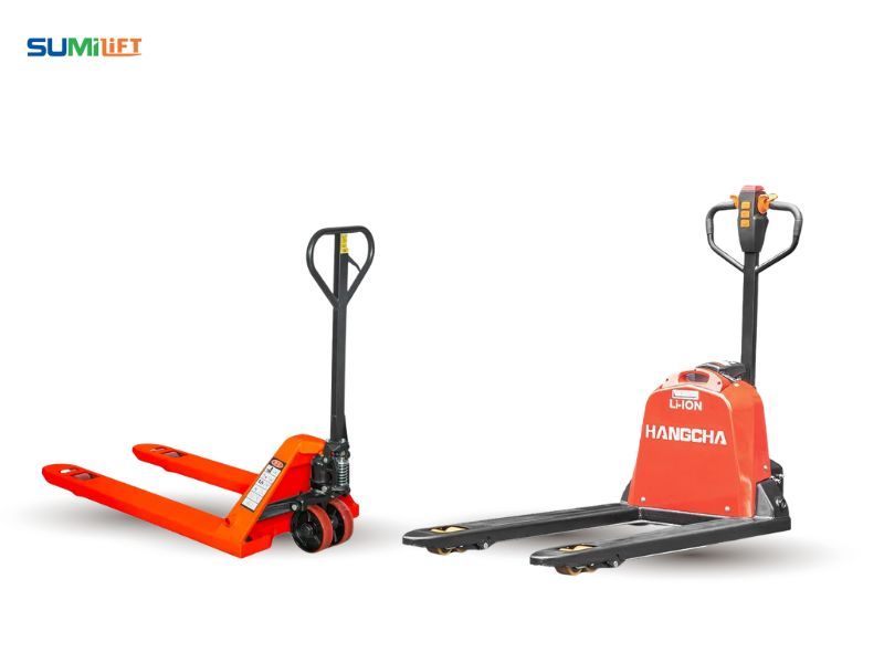 Xe nâng tay tải trọng 2 tấn với dòng xe nâng tay thấp và xe nâng tay điện thấp