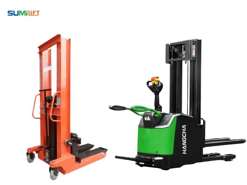 Xe nâng tay 3 tấn cao với 2 dòng cơ khí và điện